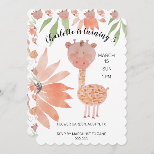 Baby Waterverf handbeschilderd Feestdagenkaart (Voorkant / Achterkant)