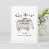 Baby Waterverf olifant Moderne Baby shower Kaart (Staand voorkant)