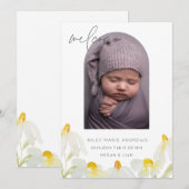 Baby waterverf wildflower aankondiging (Voorkant / Achterkant)