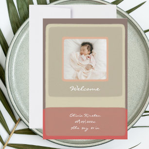 Baby Welkom Dank u pasgeboren Kaart