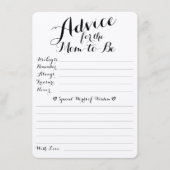 Baby wenst advies en voorspelling van dubbelzijdig informatiekaartje (Voorkant)