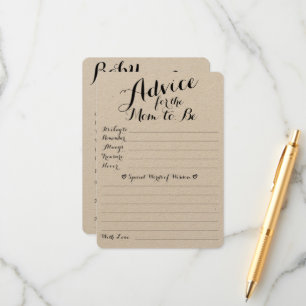 Baby wenst advies en voorspelling van dubbelzijdig informatiekaartje