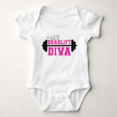 baby werkout, one siee- "Deadlift Diva" Romper (Voorkant)