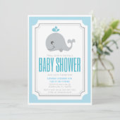 Baby Whale Baby shower Invitation Kaart (Staand voorkant)