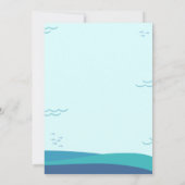 Baby Whale onder het Zee doop uitnodiging (Achterkant)