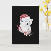 Baby White Beer met kerstmis Pet Kaart (Gele Bloem)