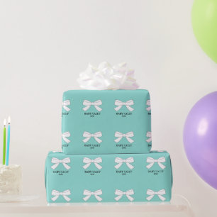 Baby White Bows Sprinkle Shower Party - Persoonlij Cadeaupapier