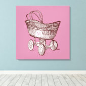  Baby Wieg 3 Monogram 24x24 Canvas Print (Insitu (Houten vloer))