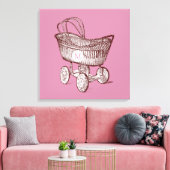  Baby Wieg 3 Monogram 24x24 Canvas Print (Insitu (Woonkamer))