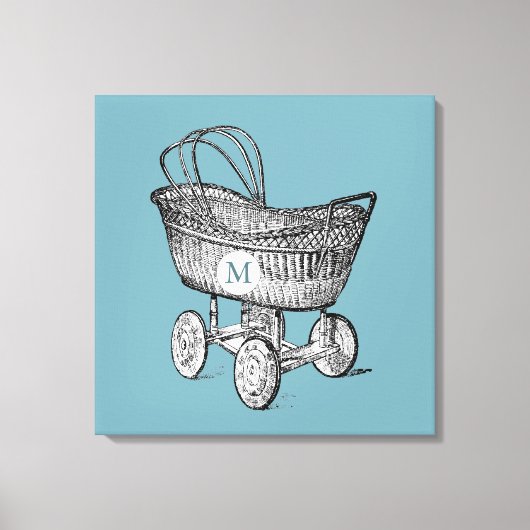 Baby Wieg 3 Monogram 24x24B Canvas Afdrukken (Voorkant)