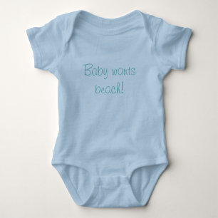 Baby wil strandcursief script romper