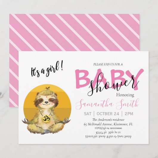 Baby Wild Jungle Animaux Invitation (Devant / Derrière)
