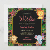 Baby Wild One Oerwoud Animals Kaart (Voorkant)