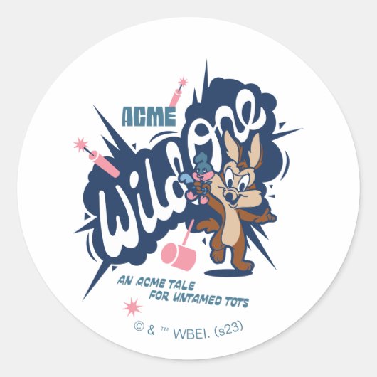 Baby WILE E. COYOTE™ - Wild One Ronde Sticker (Voorkant)