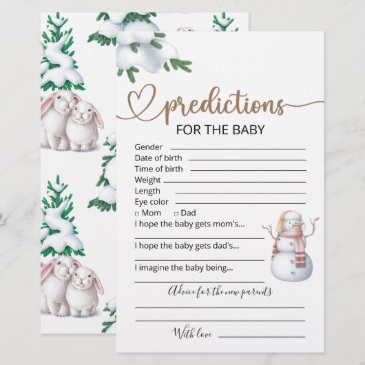 Baby | Winterspelen Baby shower (Voorkant / Achterkant)