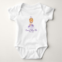 Baby wit en paarse body t-shirt