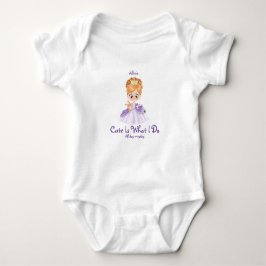 Baby wit en paarse body t-shirt