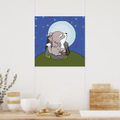 Baby wolf huilt naar de maan poster (Keuken)