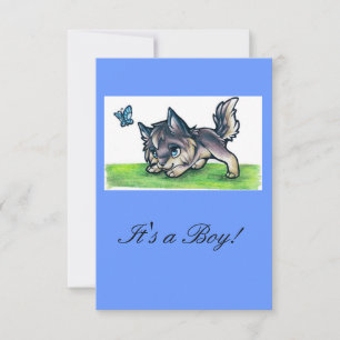 Baby Wolf Invites/Aankondigingen Kaart