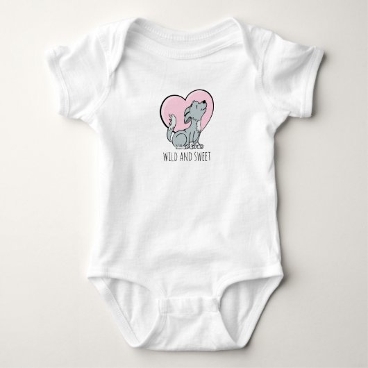Baby Wolf met hart - Wild and Sweet Romper (Voorkant)