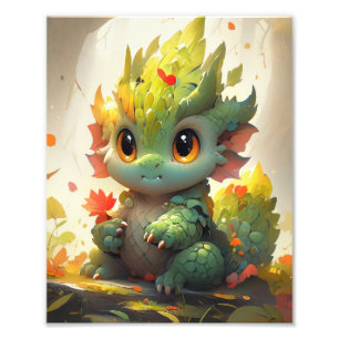 Baby Woodland Dragon Foto Afdruk