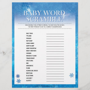 Baby Woord Door Elkaar [Besneeuwde Blauwe] Briefhoofd
