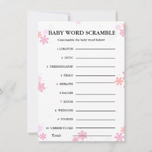 Baby woord scramble baby shower spel Kaart