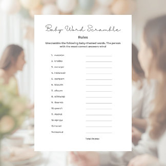 Baby Woordpuzzel voor Baby Shower met Antwoorden Briefhoofd