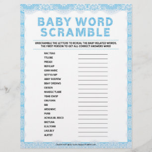 Baby Word-kramble [Luxe kant [blauw]] Briefhoofd