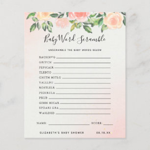 Baby Word Scramble BABY SHOWER