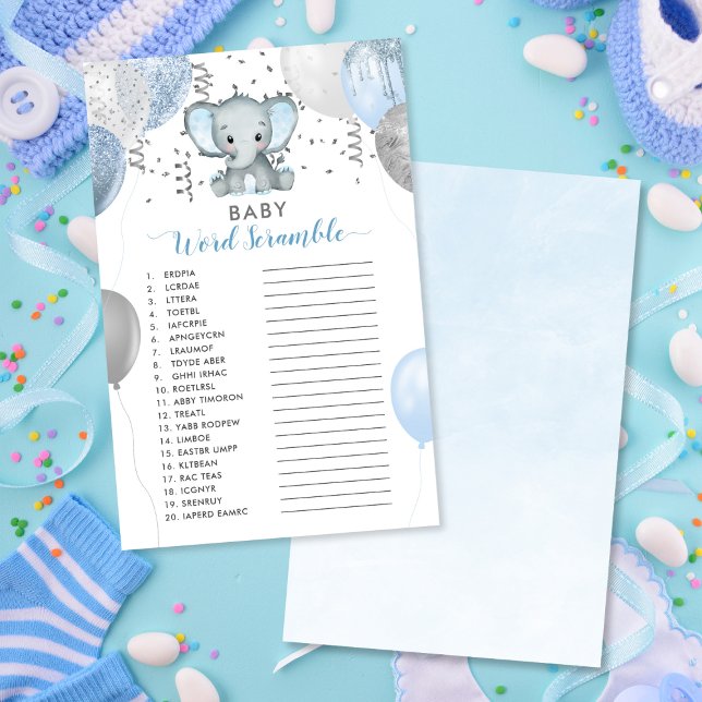 Baby Word Scramble Boy Elephant Showgame (Baby Word Scramble Boy Elephant Shower Game)