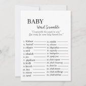 Baby Word Scramble Challenge Notitiekaartje (Voorkant)