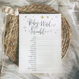 Baby Word Scramble Gender Neutral Gold Shower Game