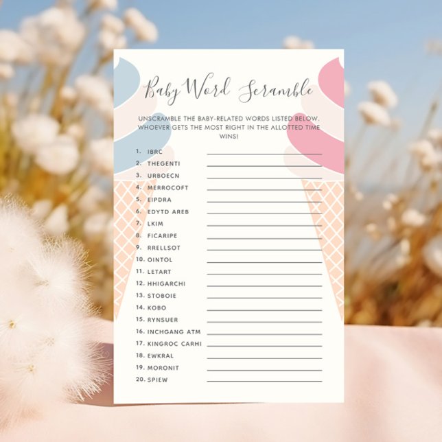 Baby Word Scramble Ice Cream Genderonthulling (Creator heeft geüpload)