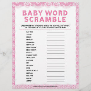 Baby Word Scramble [Luxearle kant [roze]] Briefhoofd