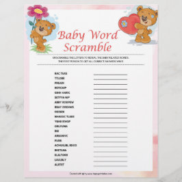 Baby Word Scramble [Teddy Bears] Briefhoofd
