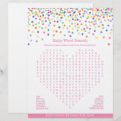 Baby Word Search Confetti Baby shower Game (Voorkant / Achterkant)