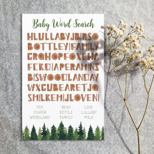 Baby Word Search Woodland Baby shower Games