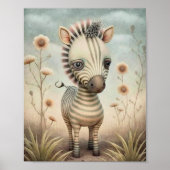 Baby Zebra Afrikaans Dier | Zebra Muurprint Poster (Voorkant)