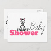 Baby Zebra, Baby shower Invitation (Devant / Derrière)