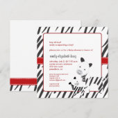 Baby+Zebra Baby shower Kaart (Voorkant / Achterkant)