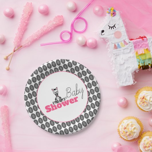 Baby Zebra, Baby shower Papieren Bordje (Feest)