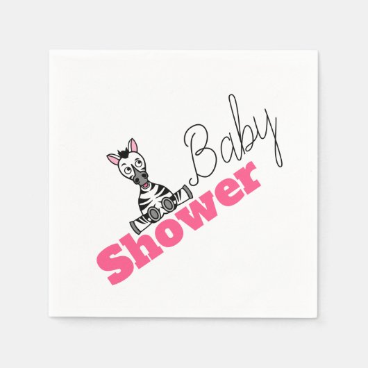 Baby Zebra, Baby shower Servet (Voorkant)
