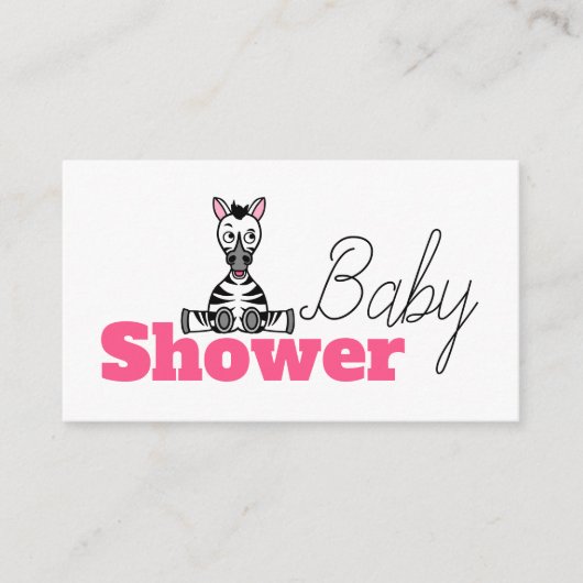 Baby Zebra, Baby shower Ticket Informatiekaartje (Voorkant)