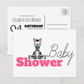 Baby Zebra, Baby shower uitnodiging (Voorkant / Achterkant)