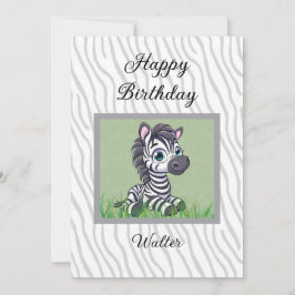 Baby Zebra birthday card for child Kaart