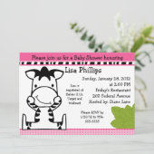Baby Zebra Girl Baby shower Invitation (Debout devant)