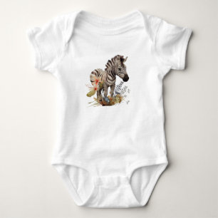 Baby Zebra met veel bloemen Romper