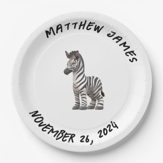 Baby Zebra Paper Bord (Voorkant)