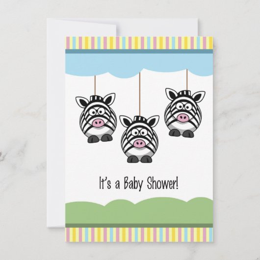 Baby Zebras Baby shower Uitnodiging (Achterkant)